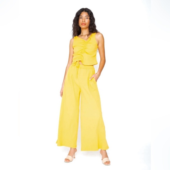 NWOT Callahan Knitwear x Revolve Wide Leg Pant in Mango | Medium - Picture 3 of 6